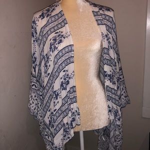 Blue and white kimono